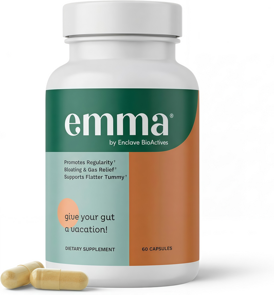 Emma: Dr. Endorsed Supplement for Constipation, Gas & Bloating Relief | Doctor endorsed formula with berberine, resveratrol & quercetin for leaky gut & constipation relief.